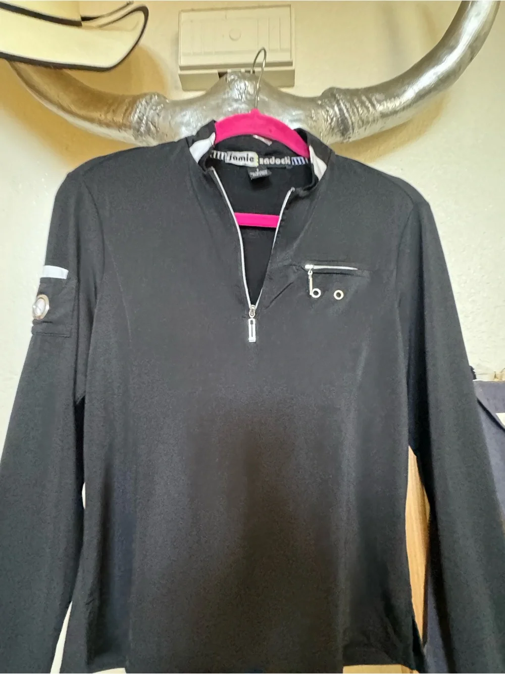 jamie sadock Black Long-Sleeve Quarter-Zip Golf Top